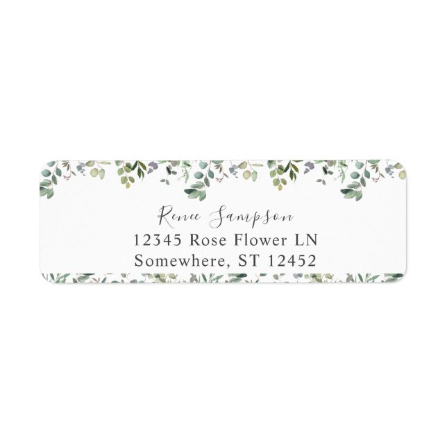 Etiqueta Rustic Eucalyptus Greenery Duo 3 Endereço de Devol (Frente)