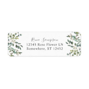 Etiqueta Rustic Eucalyptus Greenery Duo 5 Endereço de Devo