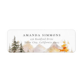 Etiqueta Rustic Fall Mountain Forest Wedding Return Address