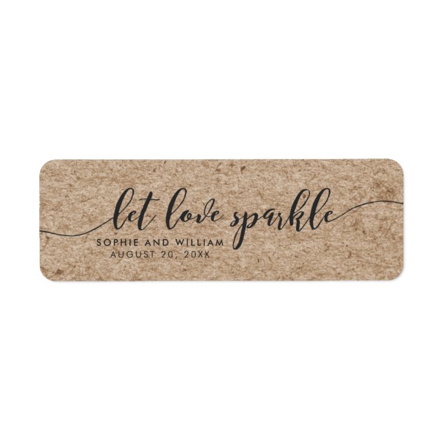 Etiqueta Rustic Faux Kraft Deixa Amor Provocar Casamento (Frente)