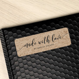 Etiqueta Rustic Faux Kraft Relax Script Feito Com Amor