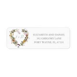 Etiqueta Rustic Floral Sage Green Wedding Endereço de Devol