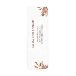 Etiqueta Rustic Floral Wedding Return Address Label