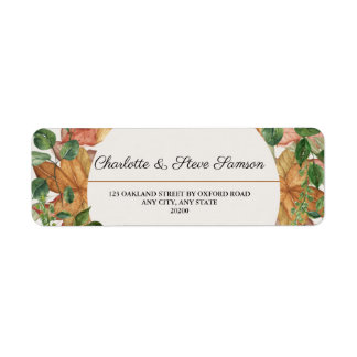 Etiqueta Rustic Greenery Watercolor Endereço de Devolução