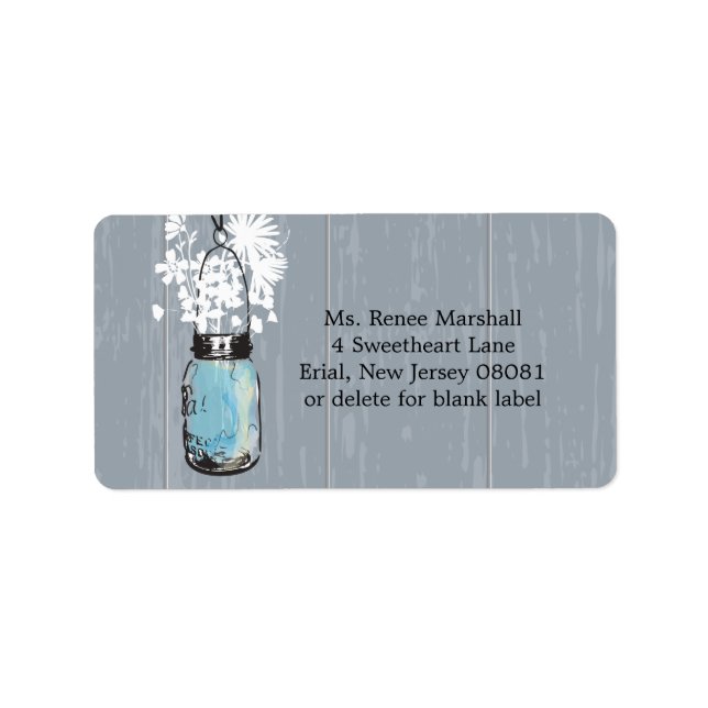 Etiqueta Rustic Hanging Mason Jar Wedding (Frente)