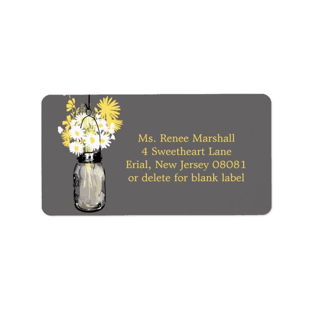 Etiqueta Rustic Hanging Mason Jar Wedding (Frente)