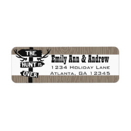 Etiqueta Rustic Hunt está por causa do endereço de retorno