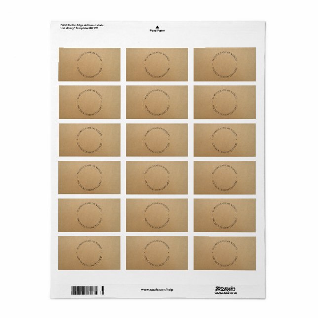 Etiqueta Rustic Kraft Modern Na moda Professional (Toda a folha)