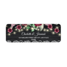 Rustic Lace String Luzes Endereço de Devolução de 