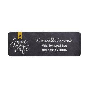 Etiqueta Rustic Manuscrito Salvar Endereço Do Script Data