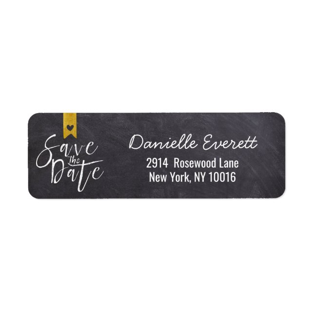 Etiqueta Rustic Manuscrito Salvar Endereço Do Script Data (Frente)