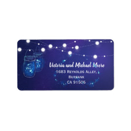 Etiqueta Rustic Mason Jar Lights e bombeiros Casamento