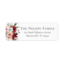 Rustic Southern Floral & Cotton Return Address