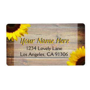 Etiqueta Rustic Sunflower Labels