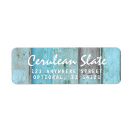 Etiqueta Rustic Turquoise Wood Vintage Boho Endereço de ret