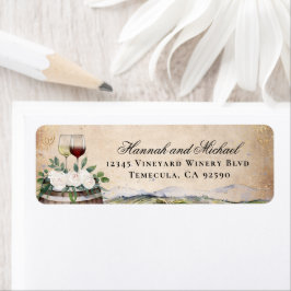 Etiqueta Rustic Watercolor Elegant Vineyard Endereço de Dev