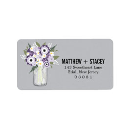 Etiqueta Rustic Wedding Mason Jar e Floral