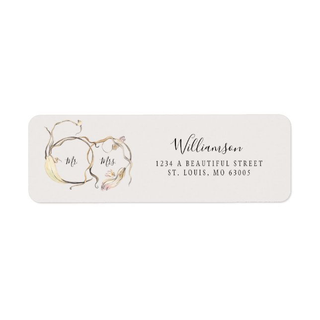 Etiqueta Rustic Wedding Sr. e Sra. (Frente)