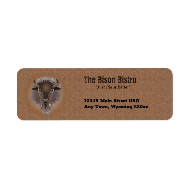 Etiqueta Rustic Westen Plains Bison (Frente)
