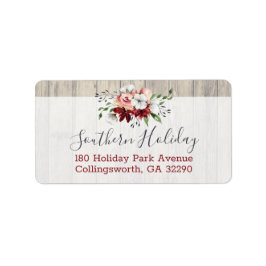 Etiqueta Rustic Wood & Southern Country Cotton Address