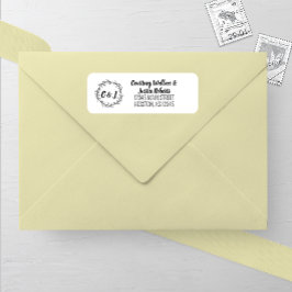 Etiqueta Rustic Wreath Wedding Return Address