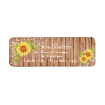 Rustic Yellow Floral Sunflower Address