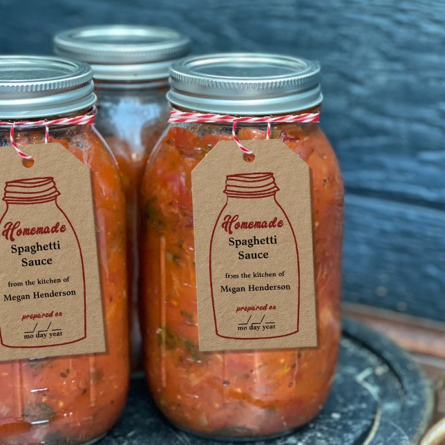 Etiqueta Rústica de Tripulação Vermelha Jar Kraft  (Criador carregado)