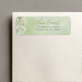 Etiqueta Sage Floral Bridal Shower Return Address Labels
