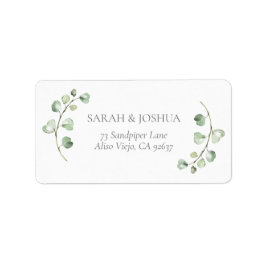 Etiqueta Sage Green Arch Botanical Wedding Return Endereço