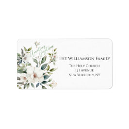 Etiqueta Sage Green Floral Baptism