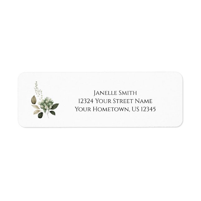 Etiqueta Sage Green Floral Wedding | (Frente)