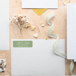 Etiqueta Sage Green Stylized Names Endereço de Devolução de