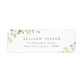 Etiqueta Sage Green Wildflower Rustic Boho Return Endereço