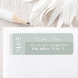 Etiqueta Sage Simple Moderno Casamento Script Chic