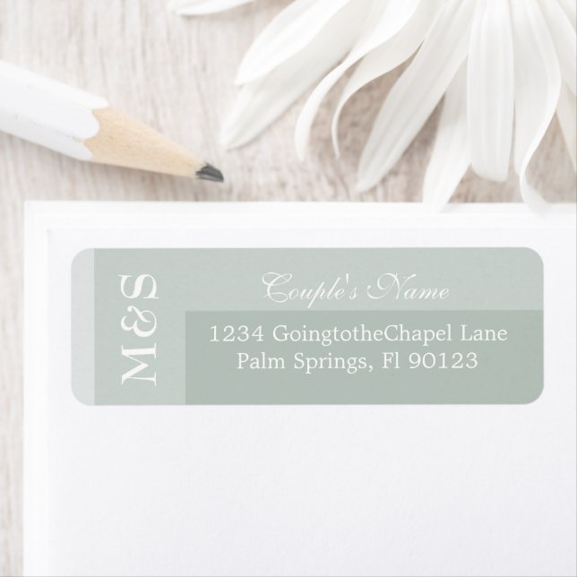 Etiqueta Sage Simple Moderno Casamento Script Chic (Insitu)