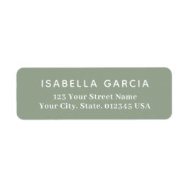 Etiqueta Sage Verde Simples Moderno Endereço de Remetente