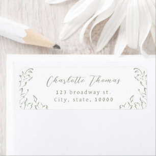 Etiqueta Sage Vintage Flourish Script - endereço de retorno