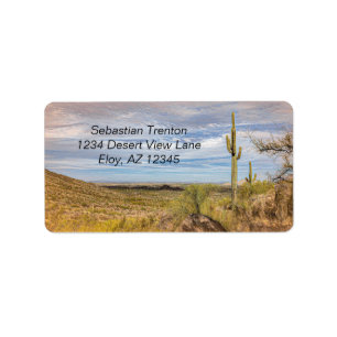 Etiqueta Saguaro Cactus Arizona Desert View Digital Art