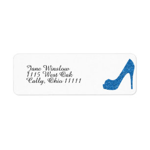 Etiqueta Salto alto azul Glittery