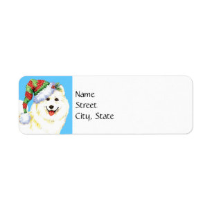 Etiqueta Samoyed feliz de Howlidays