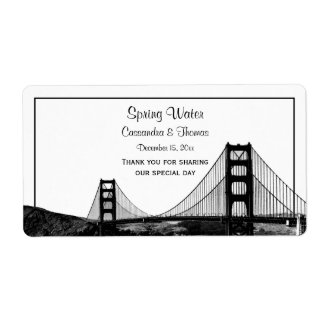 Etiqueta San Fran Skyline Enchida BW H Garrafa de Água