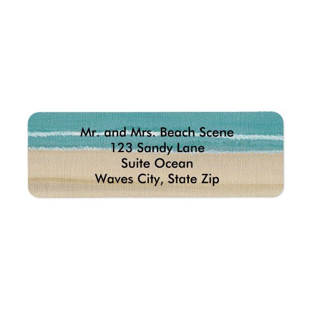 Etiqueta Sand Beach Ocean Waves Scense Labels (Frente)