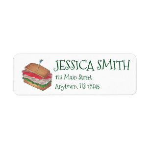Etiqueta Sandwich Diner Foodie do Clube Personalizado da Tu