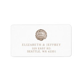 Etiqueta Sandy Seashells Marine Ocean Beach Wedding