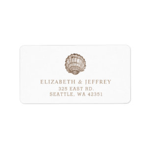 Etiqueta Sandy Seashells Marine Ocean Beach Wedding