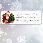 Etiqueta Santa Claus Christmas Personalizar Endereço de Dev<br><div class="desc">Etiqueta de Endereço de Retorno Personalizar Natal do Papai Noel</div>