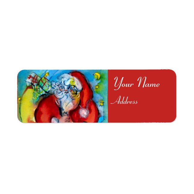 ETIQUETA SANTA CLAUS COM LANTERNA NA NOITE DE NATAL (Frente)