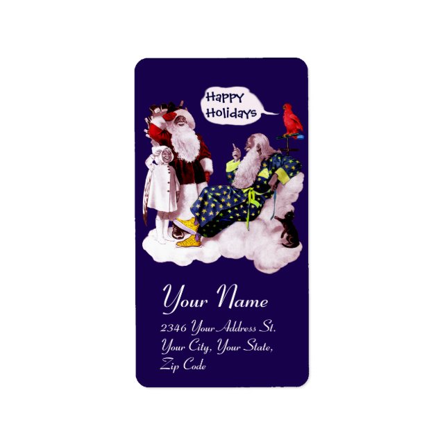 Etiqueta SANTA CLAUS, PEQUENA Festa de Natal ANGEL & MERLIN (Frente)