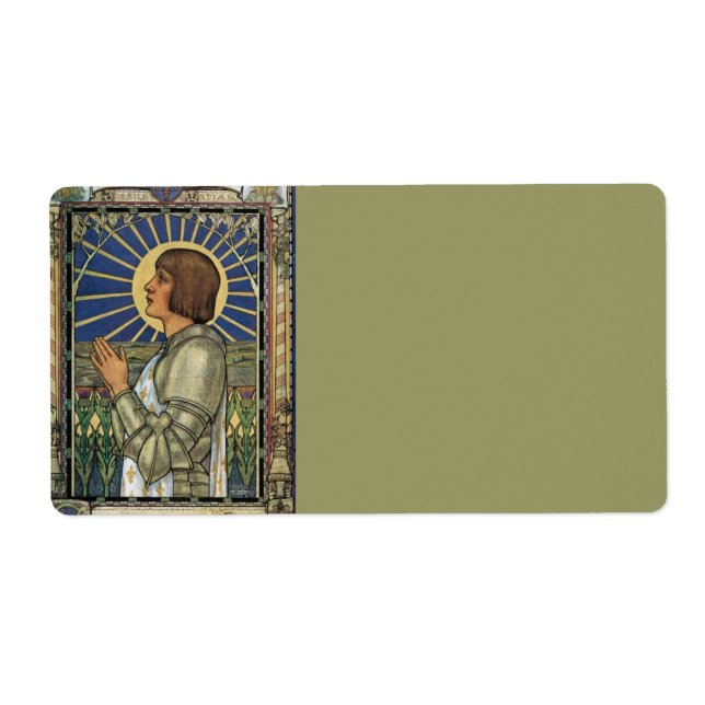 Etiqueta Santo Joan of Arc StainGlass Image (Frente)