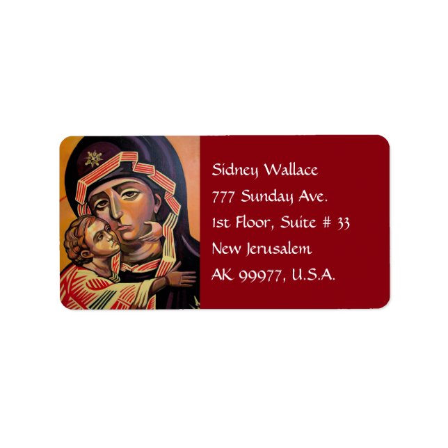 Etiqueta Santo Mary Teotokos (Frente)